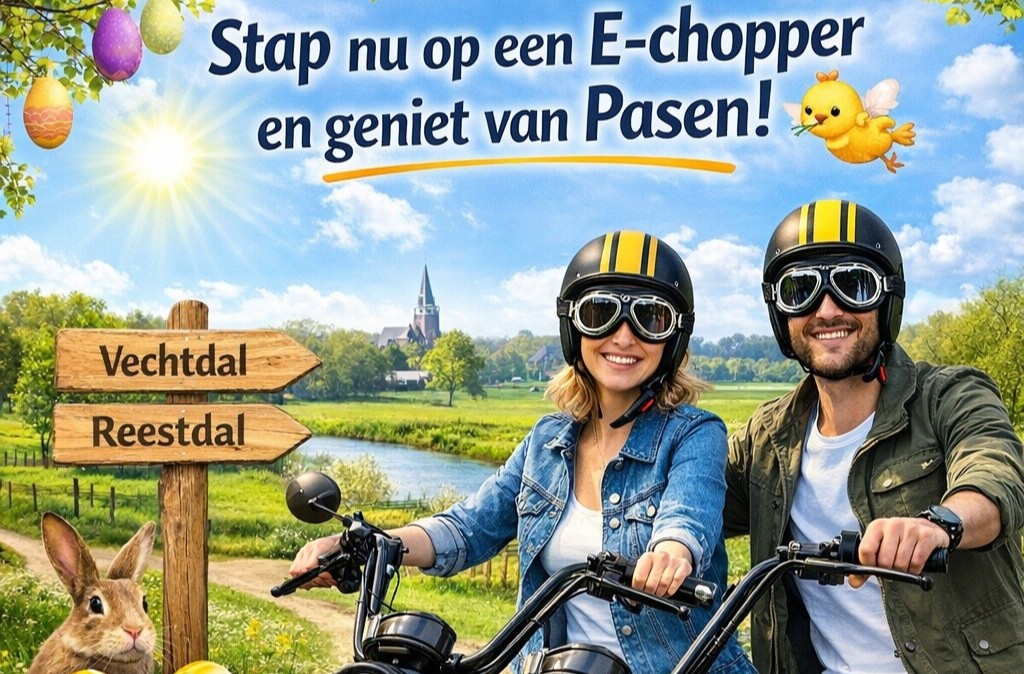 Genieten van het paasweer? Stap op de E-chopper